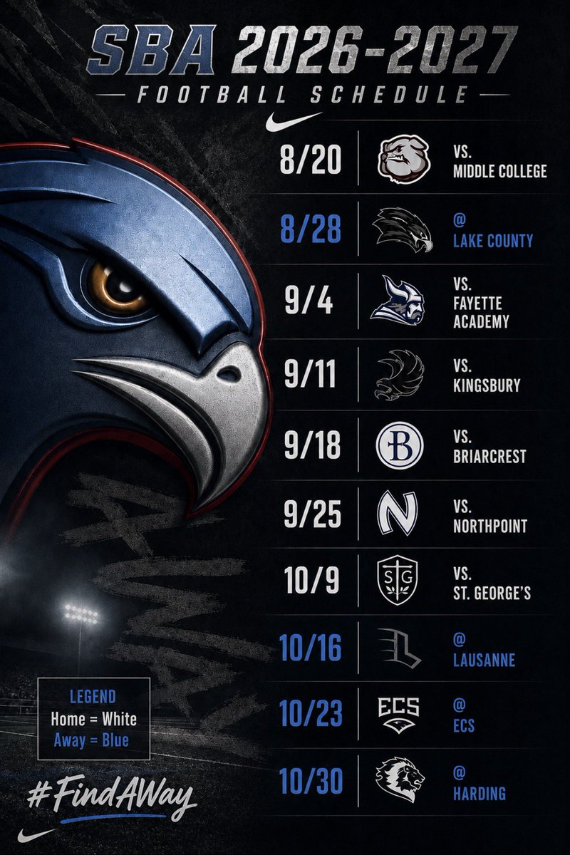 MitchMmcdaniel's tweet photo. The summer is over and fall camp begins! Scrimmage week is upon us. Find a date and come see us! @KevinCobbs @johnvarlas @sportszonetv1 @BrockGreen_II @SBAStBenedict @SBA_Eagles @damien_mathis12 @SamLathers @ReignRichey2028 @gwapsmith https://t.co/hdPTtZt559