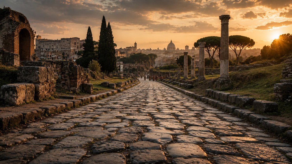 Callme_Meggy's tweet photo. This sounds impossible… but it happened.

In ancient Rome, some roads were built so well that parts of them still exist today.

Roman engineers used layered foundations, stone surfaces, drainage, and carefully planned routes.

Some infrastructure really can outlive an empire. https://t.co/RrMPkeUehq