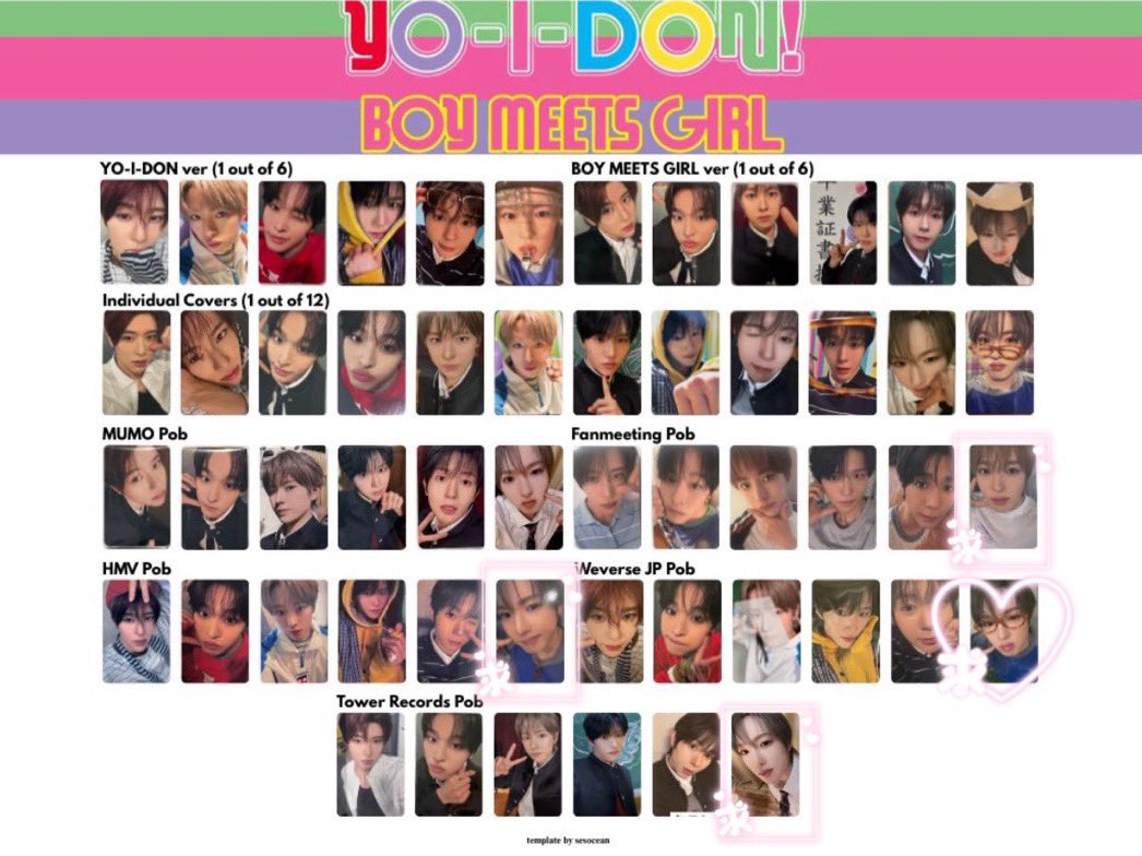yeonrunz's tweet photo. NCT WISH nctwish ウィシ YO-I-DON BOY MEETS GIRL 交換

【譲】シオン・リク・ユウシ・ジェヒ・リョウ
【求】 サクヤ(♡＞□) or 未使用シリアル＞過去トレカ

同異種交換〇、レート考慮(n:1〇)
郵送📮or 8/16関東会場 手渡し
リプお願いします🙏🏻 https://t.co/KC7IZjOQeB