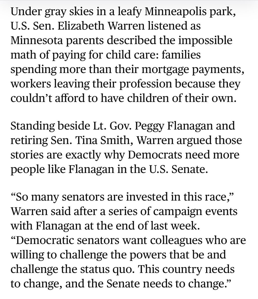 SarabiaTX's tweet photo. Elizabeth Warren campaigns in Minnesota for @peggyflanagan with @TinaSmithMN https://t.co/NIawextnYN