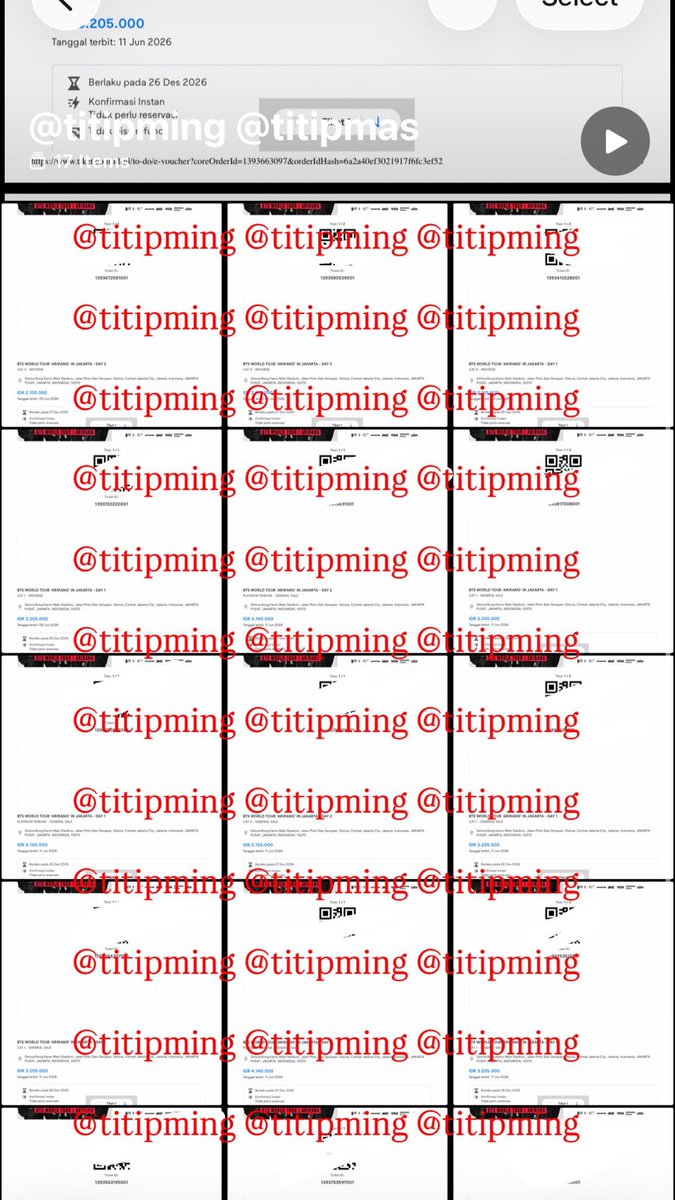 titipming's tweet photo. BTS ARIRANG IN JAKARTA D1-D2 SECURED 30 TICKETS. #prooftitipming https://t.co/AtZT2XoPhR