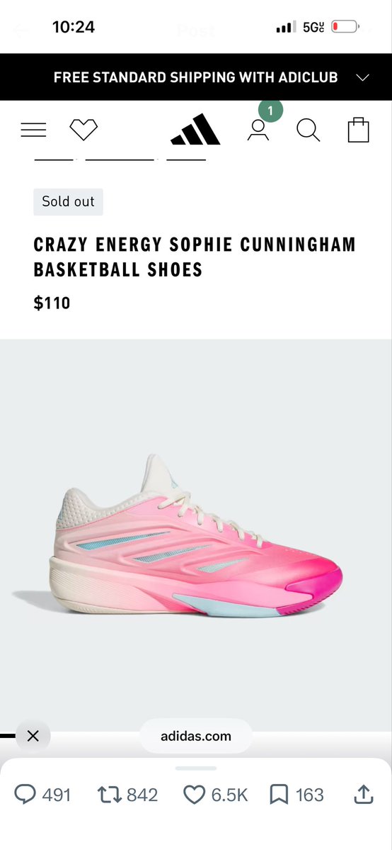 ACTBrigitte's tweet photo. The Left tried to cancel Sophie Cunningham for saying “no men in women’s sports.”

Instead her Adidas sneakers sold out in under 24 hours.

We need more Sophie Cunningham.

@sophaller 🙌🙌🙌 https://t.co/zGUYd0Gx6b