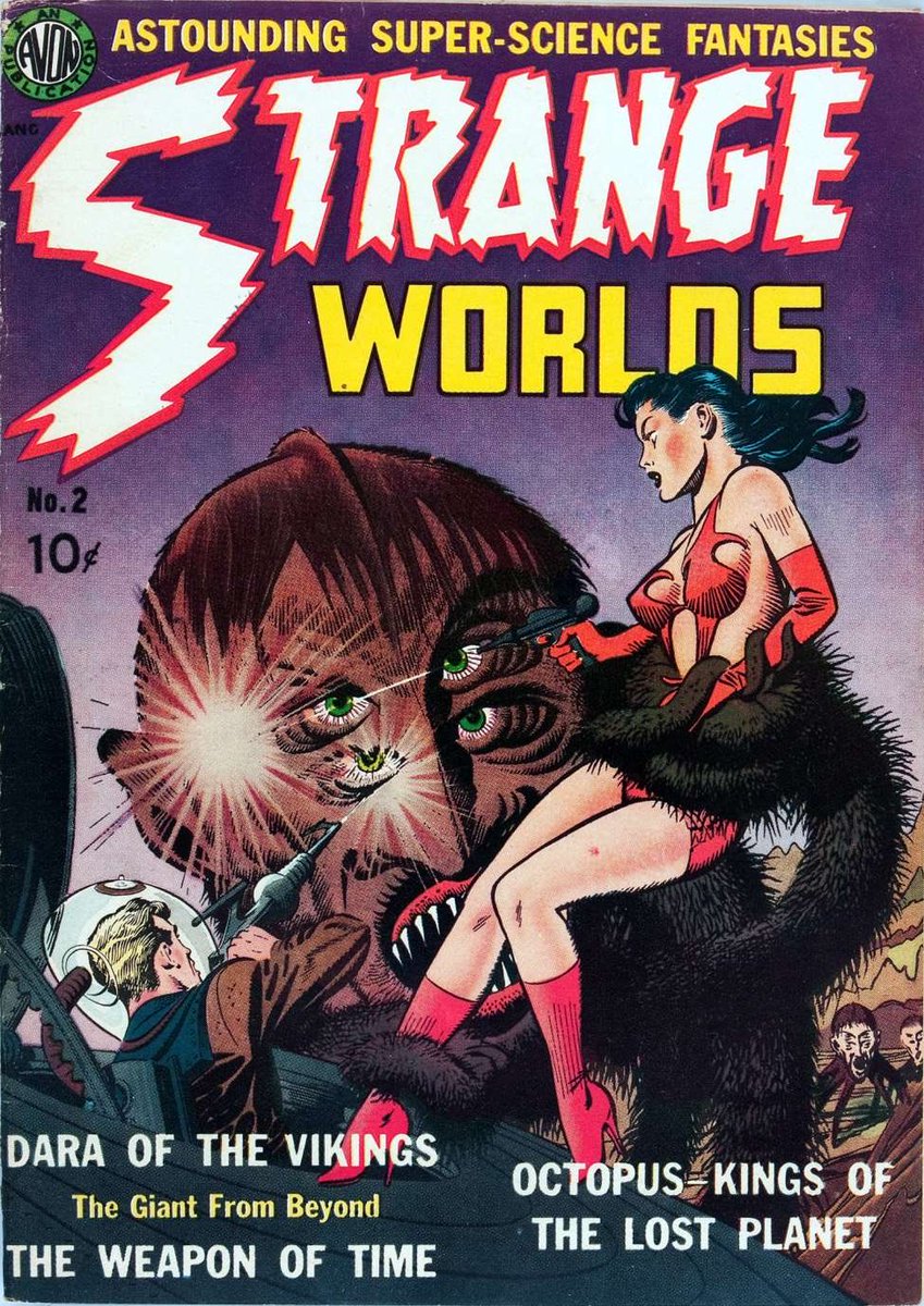 DrMasque's tweet photo. Comic Book Cover of the Day: 1951 Strange Worlds #2 from Avon Comics. Art by Gene Fawcette. Read it below. https://t.co/OpKKqLvraS