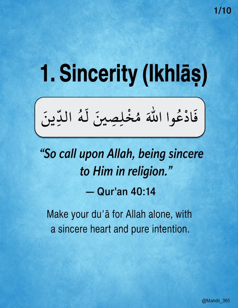 Mahdii_365's tweet photo. 10 Causes of Duʿā Being Accepted:

-Thread- https://t.co/EX0bK5Uy9t