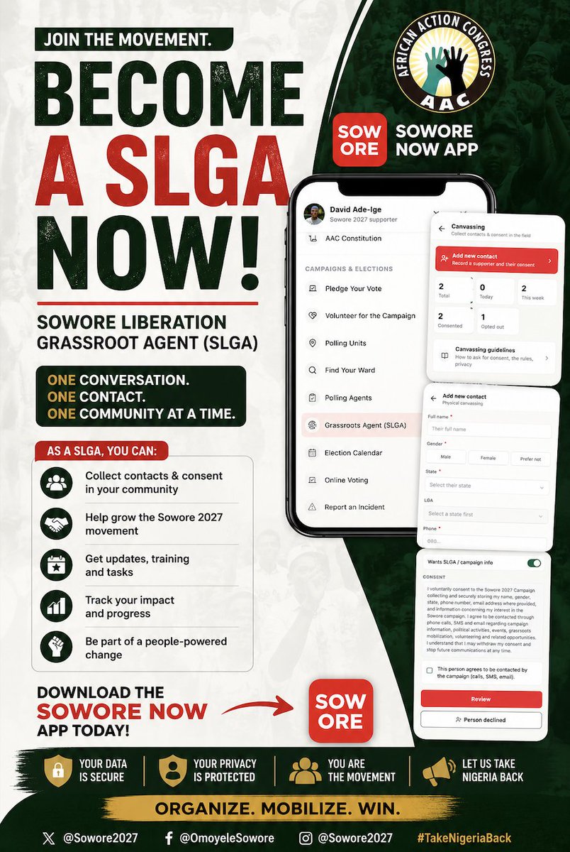 AdeIge3's tweet photo. Become a SOWORE LIBERATION GRASS ROOT AGENT Today!! https://t.co/CsUuLl7mPu