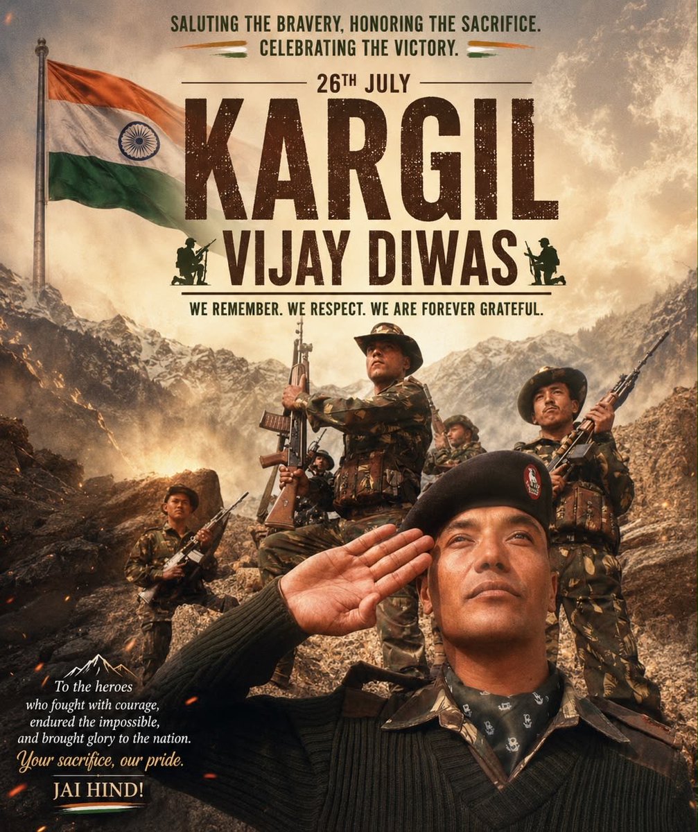 Wangchuk66's tweet photo. Kargil Vijay Diwas
I extend my tribute to all the brave officers and jawans of the Indian forces for their exemplary courage, sacrifice and victory in protecting our nation. 

Also today on this day, I fondly remember my friend late Col. Sonam Wangchuk MVC, his bravery  shall continue to inspire generations to come.