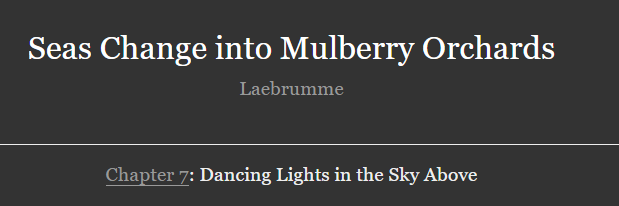 laebrumme's tweet photo. Two chapters, two and a half years apart. Feels really nice to come full circle. 

New chapter of Seas Change Into Mulberry Orchards, for your enjoyment, right now <3

https://t.co/K3LixyP9TG

#fuqing https://t.co/9psM0cGz0u