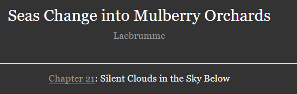 laebrumme's tweet photo. Two chapters, two and a half years apart. Feels really nice to come full circle. 

New chapter of Seas Change Into Mulberry Orchards, for your enjoyment, right now <3

https://t.co/K3LixyP9TG

#fuqing https://t.co/9psM0cGz0u