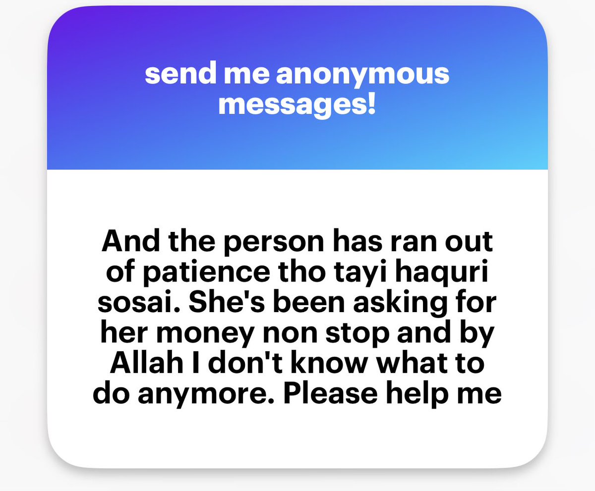 oil_shaeikh's tweet photo. Anyone willing to help
This lady pay her 60k debt or contribute anything to it should pls indicate interest.
Remember what Allah promised those that alleviate the situation of a believer in distress. https://t.co/G8mWQLH5oH