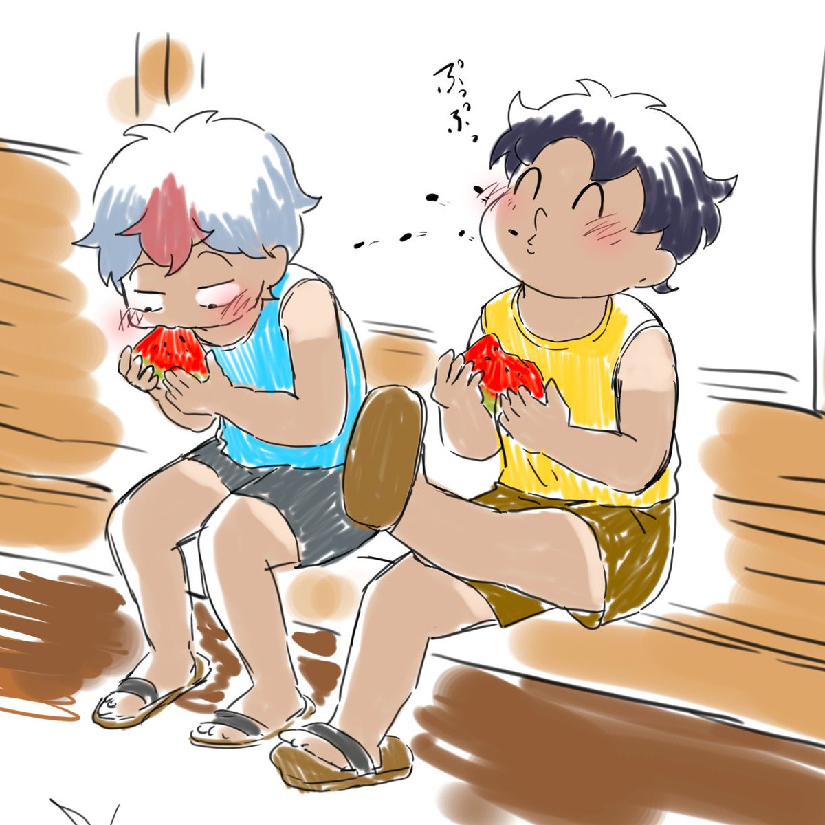 itgm2933's tweet photo. しょたっこどんちゃんとれいちゃんのなつやすみ https://t.co/J4tI4S5rN2
