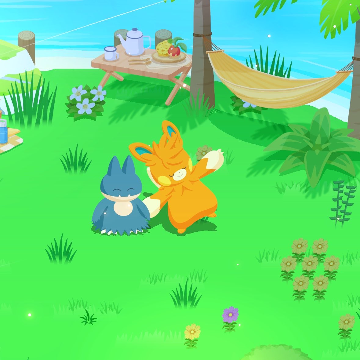 mochicosleep's tweet photo. #ポケスリ3周年をみんなで 
ゴンベと仲良くなってた🏝️ https://t.co/Y3bcOPvbQ1