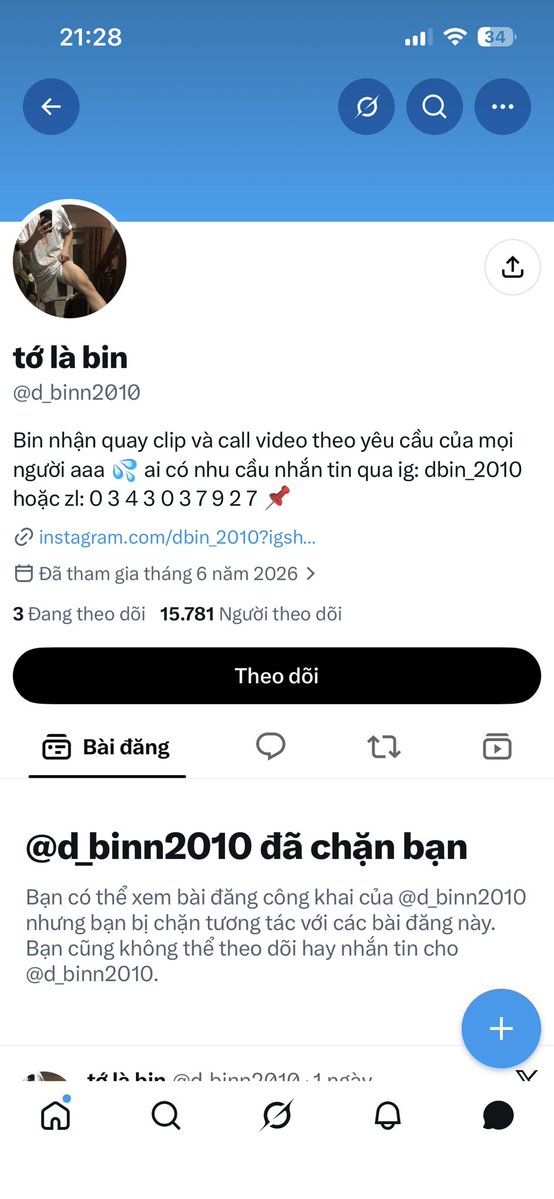 EricChu966's tweet photo. Mn né thằng này ra nhé. Bảo call ck cọc xong rồi bảo uy tín này nọ xong giờ block mình. Bị ngta bóc phốt rồi quay sang nó trả clip. Tớ là Bin @d_binn2010 nè nó lừa scam nhiều ng rồi đó ạ. Mọi người chú ý nha https://t.co/jkskPFqRdA