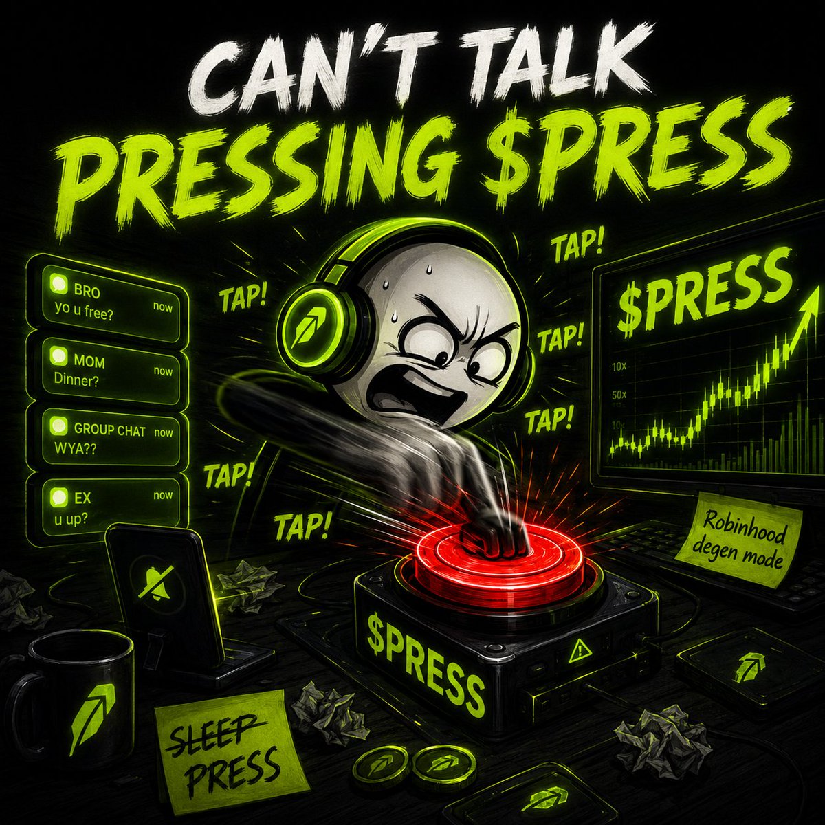 DontPress4663's tweet photo. Don't $PRESS.

We going Higher. Airdrop Coming.... https://t.co/2mTBG52xBg
