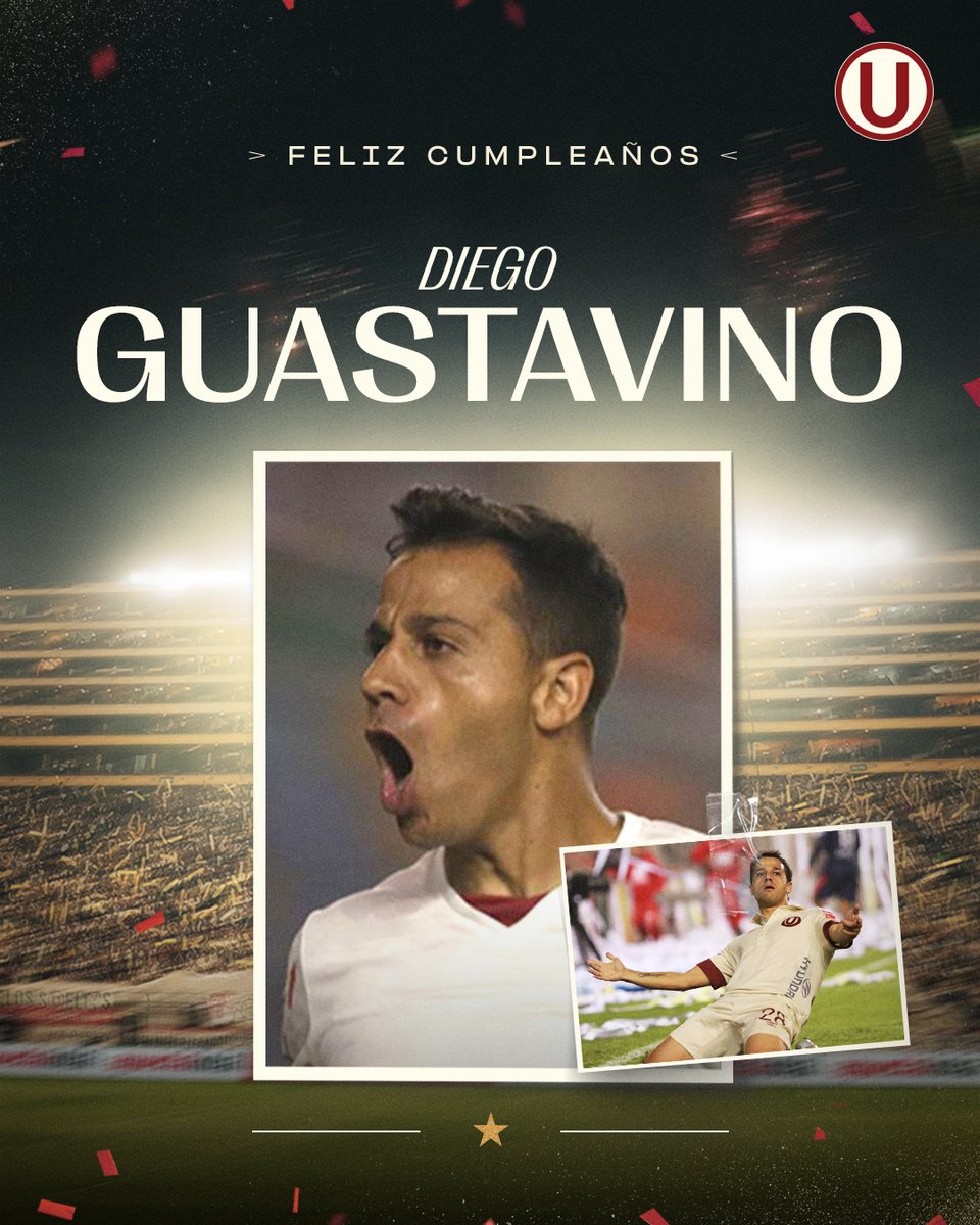 Universitario's tweet photo. ¡𝗙𝗘𝗟𝗜𝗭 𝗗𝗜́𝗔, «𝗚Ⓤ𝗔𝗦𝗧𝗔»! 🥳🇺🇾

Hoy está de cumpleaños Diego Guastavino Bentancor, delantero uruguayo ganador de un título nacional con la crema.

🏆 2013 https://t.co/bPRtuJoxq4