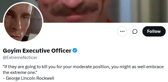 LonesomeWest's tweet photo. Guy with a quote from the literal founder of the American Nazi Party is mad that I think he might be a Nazi lmao https://t.co/gpDTCfsoph