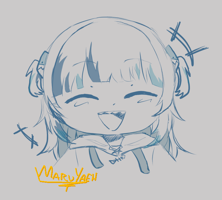 CrunchinFritter's tweet photo. Gooba Sketch! #gawrt #rkgk
My friend was kind enough to buy me a new pen tablet!
(my old wacom's been falling apart🌚 My Goat!!)
I was playing Holodori and Gura staring menacingly as she does got me drawing xD
Happy Shork🦈 Happy Chumbud🦐✨
 :] https://t.co/En5hljgIYv