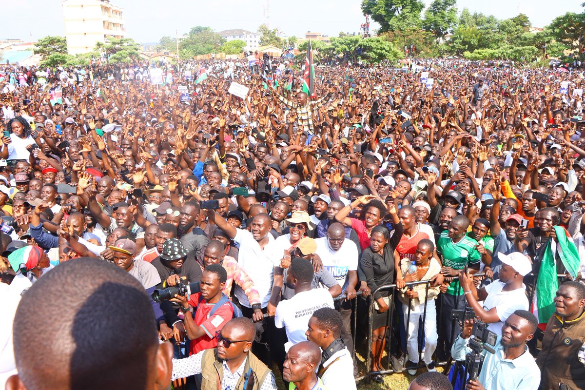 HonWamboka's tweet photo. The Bible tells of Joseph, a humble shepherd who answered a higher calling and rose to lead his people through difficult times. Every generation looks for leaders who inspire hope, unity and renewal. 

Today, at the historic Posta Grounds in Bungoma, the sea of wananchi declared their faith in H.E. Edwin Sifuna as that kind of leader for this generation, a son of Mulembe carrying the hopes of Kenyans determined to reclaim their dignity and secure a better future. 

The resounding voices of Bungoma affirmed that the Linda Mwananchi movement is more than a political campaign; to its supporters, it is a call to put the people first and restore Kenya to the path of justice, opportunity and shared prosperity.