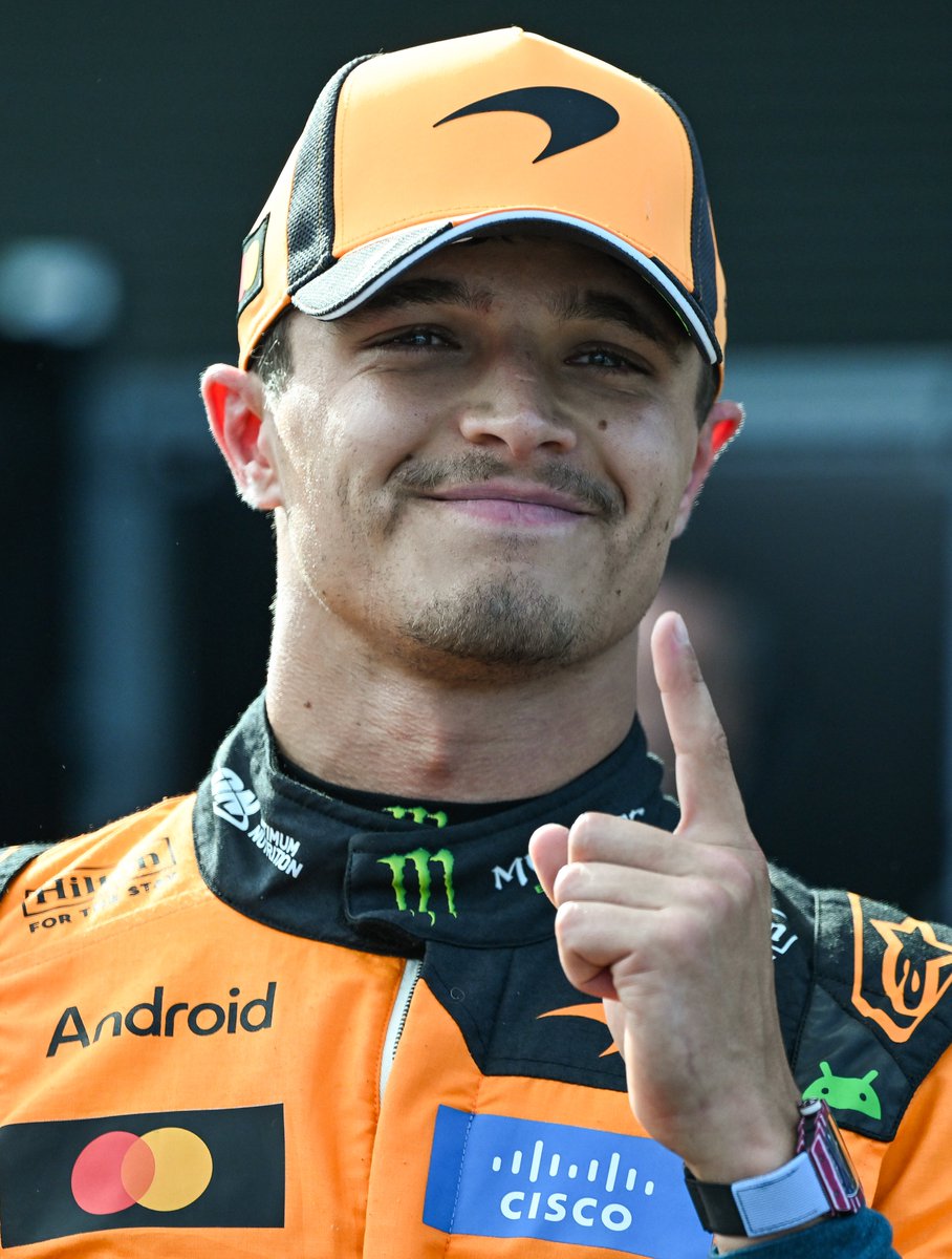 Motorsport's tweet photo. Survived the chaos. 

Lando Norris goes into the summer break an F1 winner in 2026, winning the Hungarian Grand Prix. https://t.co/uBdtNP22td