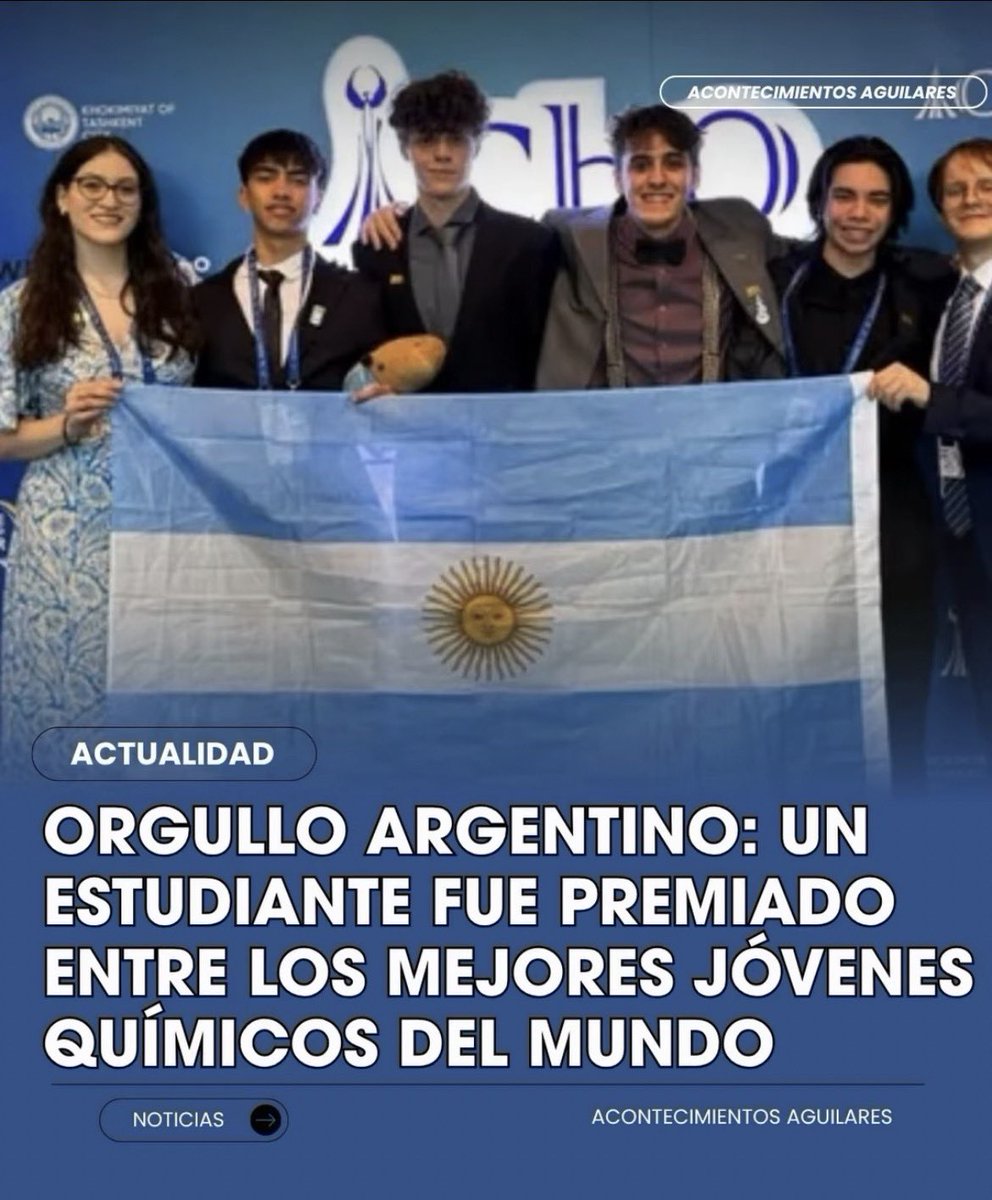 MximaReina1's tweet photo. Como no nos bastaba con ser los mejores y únicos en tantas cosas importantes , y lo digo con orgullo, ahora tenemos a un joven argentino premiado entre los mejores químicos del mundo . Valentino Formaggino . https://t.co/Uk13qTRBHa