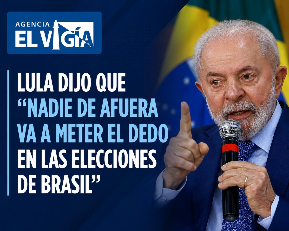 AgenciaElVigia's tweet photo. 🇧🇷 Lula respondió a Milei: "Nadie de afuera va a meter el dedo en las elecciones de Brasil"

El presidente de Brasil, Luiz Inácio Lula da Silva, respondió este sábado a las declaraciones de Javier Milei, quien durante un acto del Partido Liberal apoyó la candidatura presidencial de Flávio Bolsonaro y calificó al mandatario brasileño de "basura socialista".

En un acto del Partido de los Trabajadores (PT) realizado en paralelo, Lula evitó profundizar la polémica, pero dejó un mensaje dirigido a quienes buscan influir en la política brasileña.

🗣️ "Que nadie de fuera intente interferir en nuestras elecciones. No soy de fanfarronear, no me gusta decir lo que no puedo hacer, pero les diré algo que he tenido desde que nací, algo que aprendí de una madre analfabeta: caminar con la cabeza bien alta, tener vergüenza y carácter", afirmó.

La respuesta llegó mientras el Gobierno brasileño analizaba una reacción institucional. En ese marco, el presidente del PT, Edinho Silva, calificó de "inadmisible" el comportamiento de Milei y sostuvo que "no está a la altura del cargo que ocupa".

También se expresó el presidente del Supremo Tribunal Federal, Edson Fachin, quien consideró "irrespetuosas" las referencias del mandatario argentino hacia un integrante del máximo tribunal brasileño.

Por su parte, el ministro de Relaciones Institucionales, José Guimarães, acusó a Milei de ser un "lamebotas de Trump" y cuestionó el impacto de los aranceles impuestos por Estados Unidos sobre la economía brasileña.

📲 Leé la nota completa en https://t.co/Uze8bSuUB9

#Lula, #Milei, #Brasil, #Argentina, #PartidoDeLosTrabajadores, #FlavioBolsonaro, #EdsonFachin, #JoséGuimarães, #Política, #RelacionesInternacionales, #AgenciaElVigía