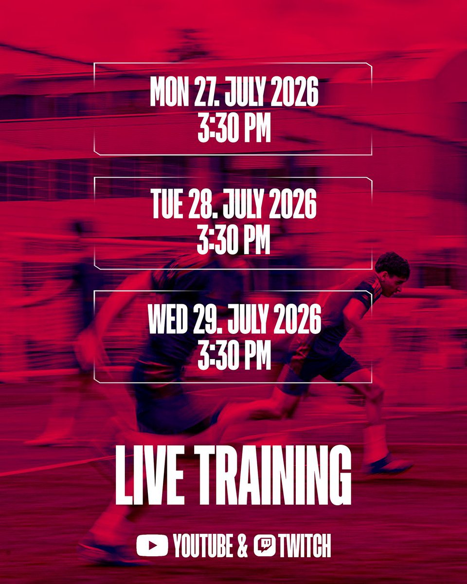 FCBayernFocus's tweet photo. 🚨🔴 OFFICIAL: Bayern's training sessions on Monday, Tuesday and Wednesday will be LIVE and FREE on YouTube and Twitch ! https://t.co/IVXpKsAWmk