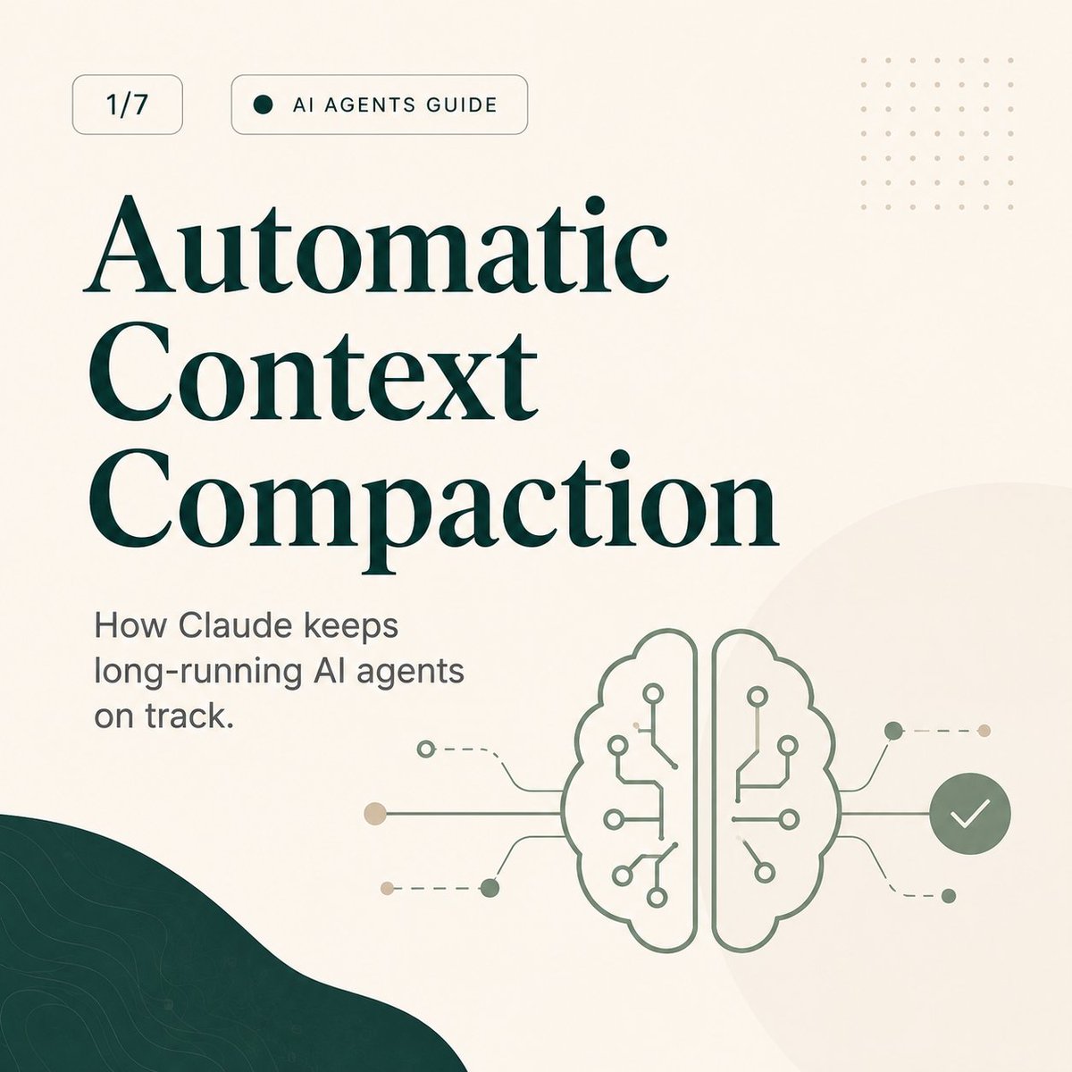 KillCriteria's tweet photo. Claude’s automatic context compaction helps long-running AI agents avoid context overload by summarizing history, preserving key progress, and continuing tool-heavy workflows efficiently. Guide: 
https://t.co/YTQOdF94EF https://t.co/6w1rxrTMPl