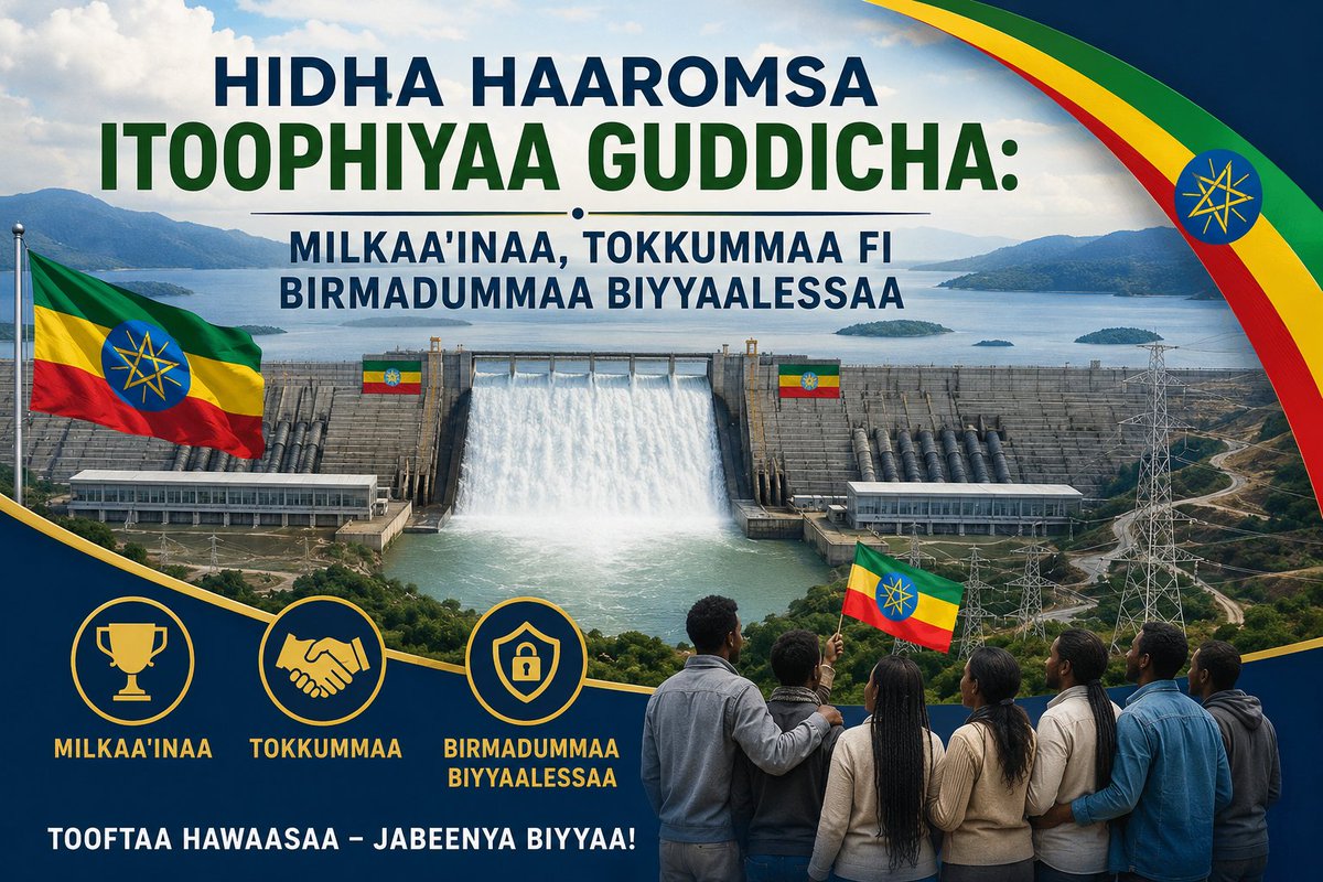 ZuberAbagiddi's tweet photo. #GERD
"Hidha Haaromsa Itoophiyaa Guddicha: Milkaa'inaa, Tokkummaa fi Birmadummaa Biyyaalessaa" https://t.co/7LWo8DfA78