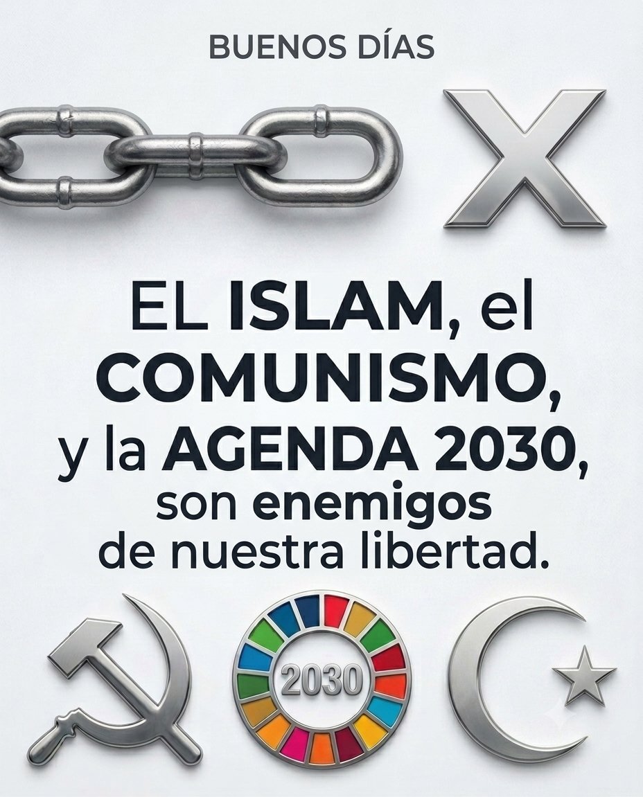 Alejand17875036's tweet photo. FELIZ DOMINGO ☕☀️.

Que Dios te bendiga en este día, te llene de paz, fuerza, claridad, proteja tu hogar y tu familia 🙏
 
Que nunca pierdas la motivación de defender lo más sagrado: nuestra LIBERTAD.
Porque el ISLAM, el COMUNISMO y la AGENDA 2030 son enemigos de ella.

Despierta, mantente firme y no te rindas.

Hoy es un gran día para seguir luchando por lo que es nuestro.

¡Excelente domingo, valientes!

#VLLC #Anticomunismo
#BuenosDías