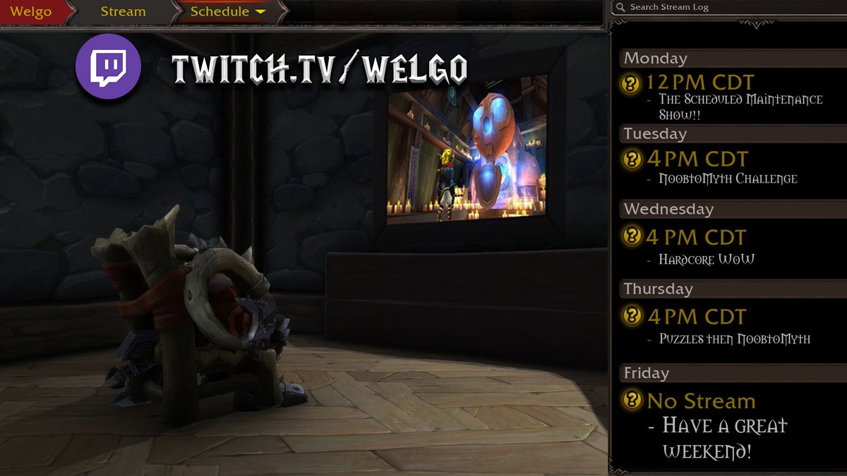 Welgo_'s tweet photo. 🔥The Warband Is On The March!🔥
Stream Schedule for the week of 7/27/26
https://t.co/CMy9euWc8j
#welgo | #worldofwarcraft | #streamer https://t.co/MMwrOl9jly