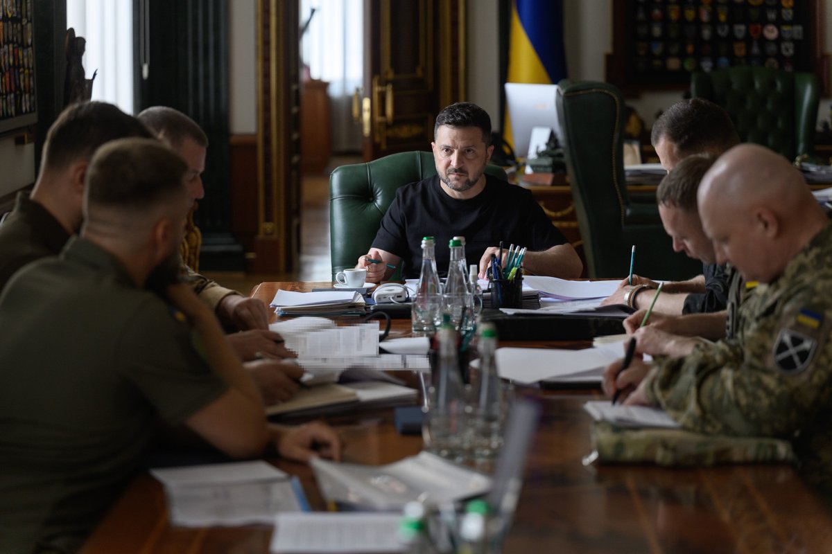 ZelenskyyUa's tweet photo. I held a meeting on our deep-strike operations. Ukraine's plan for long-range sanctions against Russia over this war is being carried out in line with the set priorities.

Our strike range has already exceeded 3,000 kilometers, and we continue to expand our ability to operate at even greater distances. The strategic depth of its rear areas, which for a long time was one of Russia's advantages, is now becoming a particular problem for Russia's political and military leadership, as the vast majority of its air defense systems are concentrated around Moscow, state residences, the Crimean Bridge, and St. Petersburg.

We have already proven that Ukrainian drones can reach targets in the Ural region, Siberia, and other territories far from Moscow. This year alone, since the launch of our long-range sanctions plan, more than 1,000 fire missions have already been carried out. Oil facilities, critical military production sites, and systemically important elements of Russia's logistics network have been struck.

Today, we approved the continuation of our operations and updated the list of priority targets based on their actual impact on Russia and its ability to continue and prolong this war. Our main objective is for our long-range pressure to push Russia even further toward diplomacy by disrupting the production of weapons components, inflicting oil-related and other economic losses, and bringing this war back to its "home harbor."

We have put forward every necessary proposal to Russia's political leadership to end this war with a dignified peace. All of our partners know what needs to be done. Our precision is effectively helping create the conditions for real diplomacy. Thank you to Ukraine's Defense Forces! Glory to Ukraine!