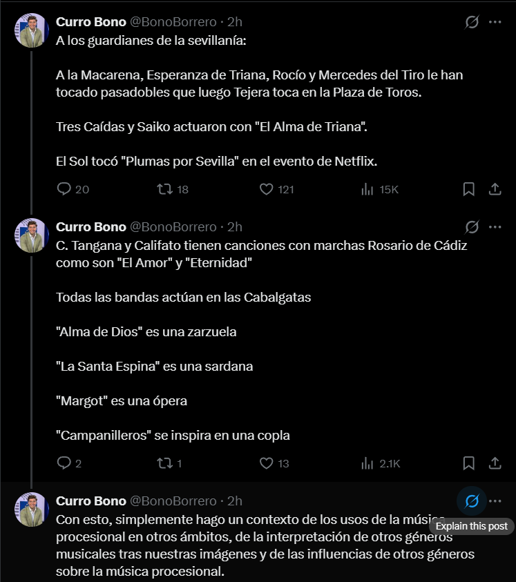 capillita_de's tweet photo. @TraedCroquetas Ha escrito todo esto solo por defender Virgen de los Reyes y hay mas de una cosa que no se ni como es periodista como lo de pasan los campanilleros y la copla... (Copla de un coro de campanilleros de una hermandad) https://t.co/ITsaJXnTdI