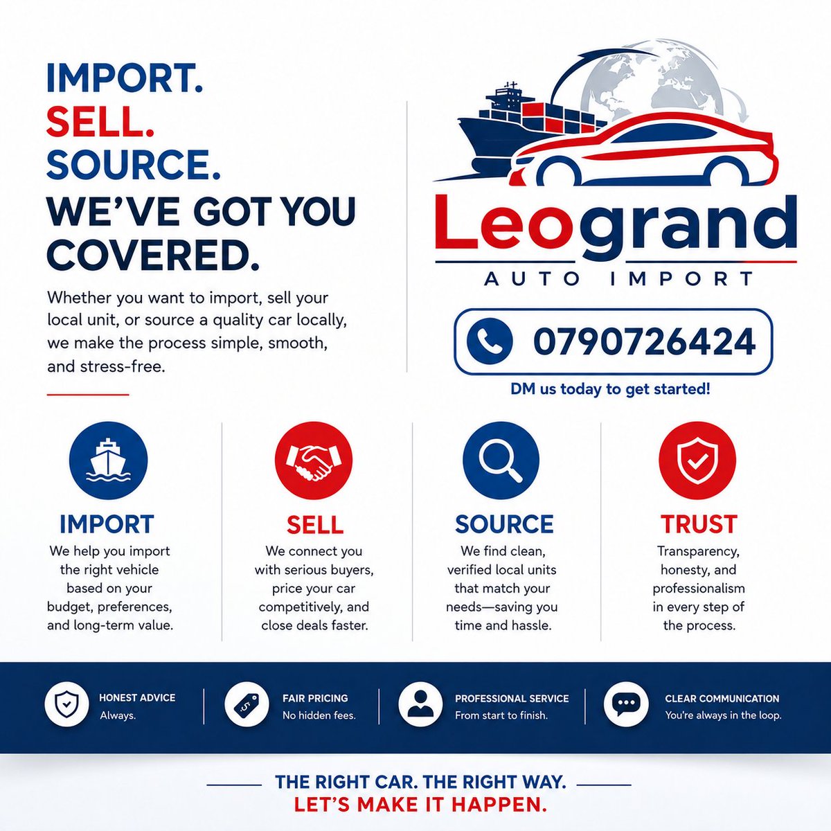 TPOjwang's tweet photo. A new chapter begins. 🚘
I’m excited to introduce @LeograndAuto. Our automotive import division, built to make sourcing and importing quality vehicles simpler, more transparent, and more professional.

The right car. The right way. https://t.co/NQIaXicWsQ