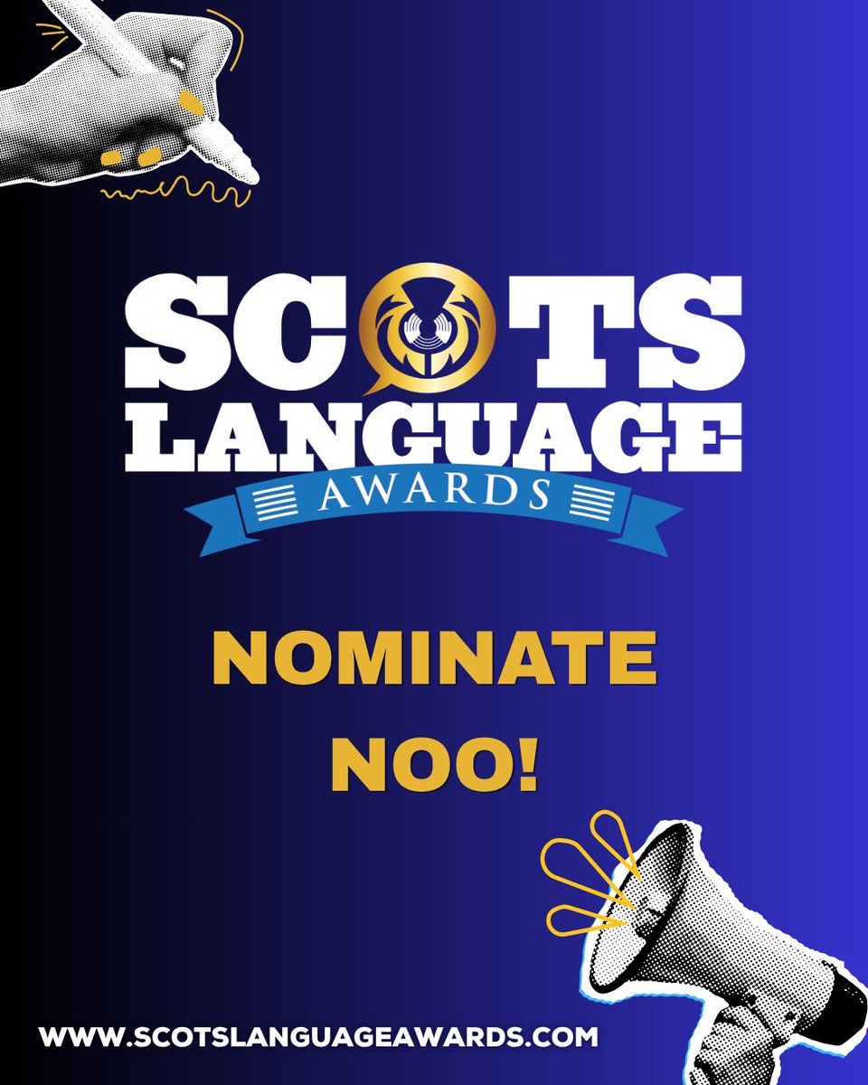 handsupfortrad's tweet photo. π΄σ §σ ’σ ³σ £σ ΄σ Ώ Nominations for the Scots Language Awards are open fae the day! π
Gin ye ken onybody furderin the Scots leid in ony wey, we encourage ye tae pit their name forrit.
π«΅ Awa ye go! Link in oor bio.
#ScotsLanguageAwards #ScotsLeid #HandsUpForTrad https://t.co/5B4AEuXWsq