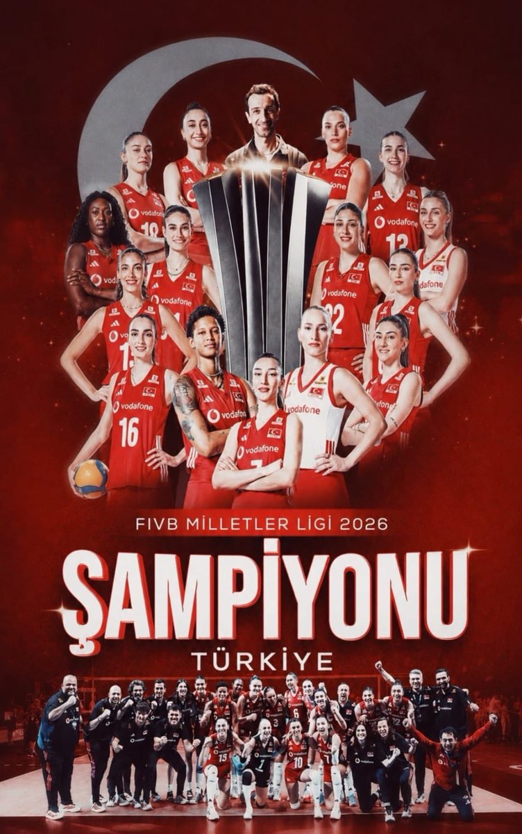 BurhanOzdemirTR's tweet photo. Milletler Ligi şampiyonu olarak ülkemize gurur yaşatan A Millî Kadın Voleybol Takımımızı yürekten kutluyorum.

Finalde Brezilya karşısında sergiledikleri üstün mücadeleyle bayrağımızı zirveye çıkaran Filenin Sultanları’nı ve teknik ekibi tebrik ediyor; millî sporcularımızın başarılarının daim olmasını diliyorum. 🏐🇹🇷