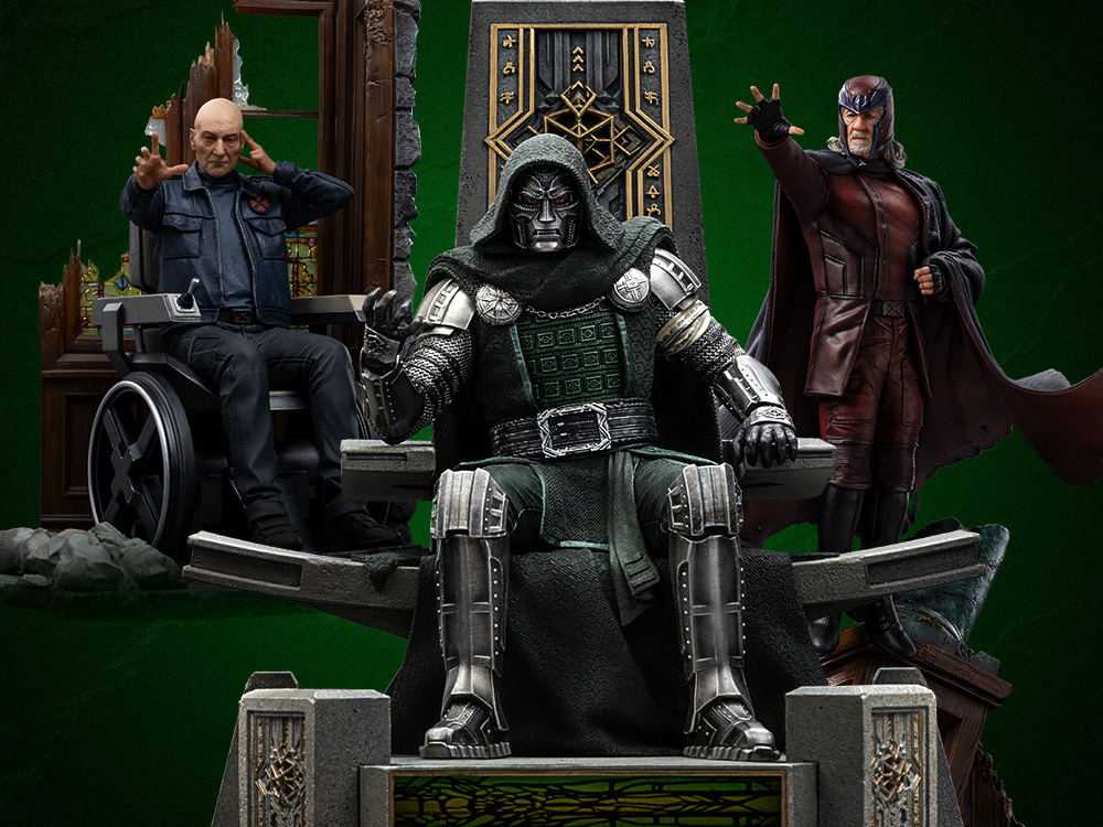 BigBadToyStore's tweet photo. The road to Avengers: Doomsday is taking shape. Iron Studios is bringing Doctor Doom, Magneto, &amp; Professor Xavier to collectors with new 1/10 Art Scale statues, MiniCo figures &amp; more.

Pre-order: https://t.co/xfAcW9CGtm
@IronStudios 

#Marvel #AvengersDoomsday #IronStudios https://t.co/EDXGI94bmu