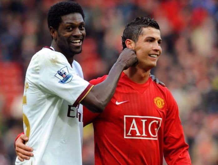 CristianoXtra_'s tweet photo. 🚨🎙 Adebayor in 2008 about his race with Cristiano Ronaldo for golden boot:

"I am a striker and I cannot let a midfielder dominate me." 👀 https://t.co/igHjAVLyjQ