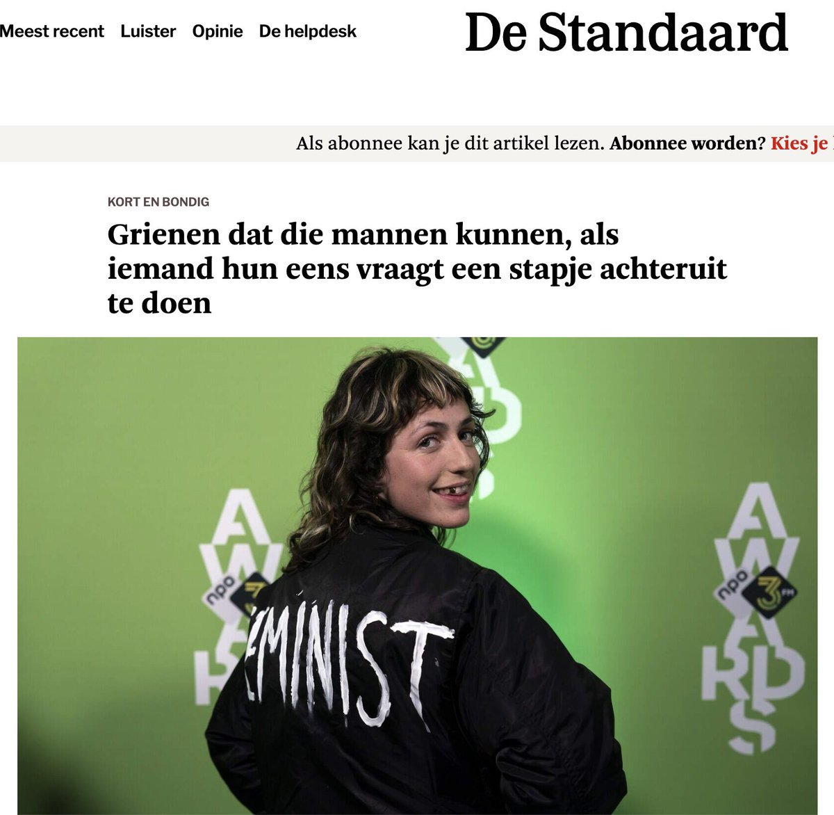 fthevissen's tweet photo. Als je niet tegen gegrien kunt, Sophietje, probeer dan eens een ander kleurtje. #SophieStraat #DeStandaard #DS 🙃 https://t.co/vjMSRTyuCA