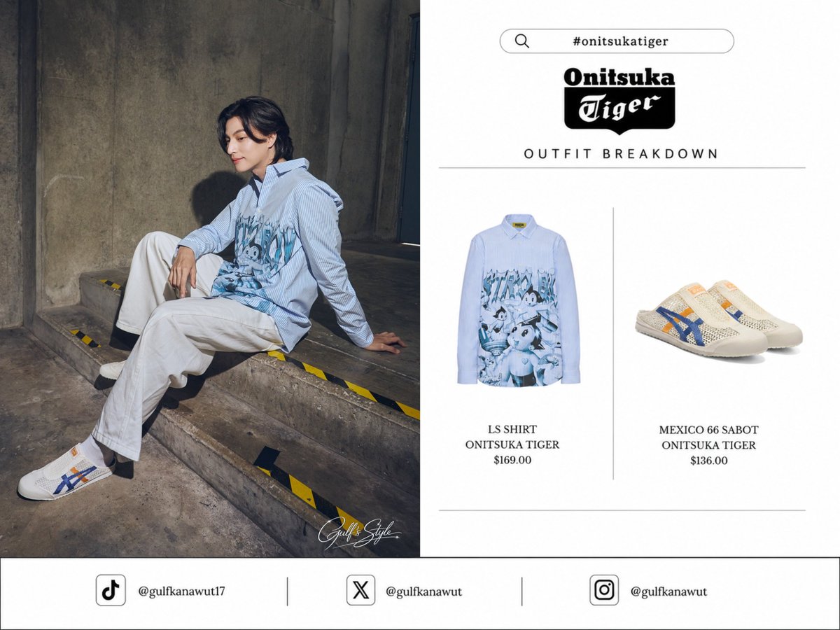 GulfsStyle97's tweet photo. Onitsuka Tiger Brand Ambassador Gulf Kanawut stuns in a new look in today's Instagram post.

ThailandExclusive
#MEXICO66SABOT
#OnitsukaTiger https://t.co/QNbew8gtpB