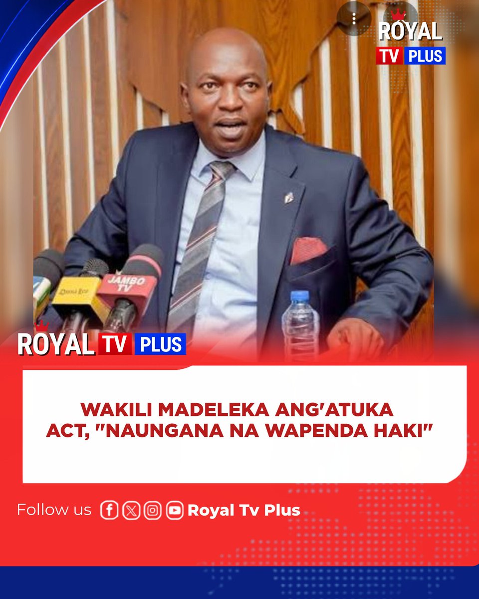 Royaltv_plus's tweet photo. Wakili wa Kujitegemea Peter Madeleka @PMadeleka ametangaza rasmi kuachana na siasa za Chama cha ACT Wazalendo @ACTwazalendo, kuanzia leo, Jumapili Julai 26.2026

Kupitia chapisho aliloweka kwenye mitandao yake binafsi ya kijamii leo, Wakili Madeleka amesema amefikia maamuzi hayo ili apate muda wa kutosha kuungana na wapenda haki wote katika kupigania haki na ustawi wa Nchi kwa ujumla wake

"Leo tarehe 26 Julai 2026 mimi Peter Madeleka natangaza rasmi kuachana na siasa za ACT Wazalendo, nafanya hivyo ili nipate muda wa kutosha kuungana na wapenda haki wote katika kupigania haki na ustawi wa Nchi yetu, Tanzania yenye haki inawezekana kama kila mtu atatimiza wajibu wake" -Wakili Madeleka

Ikumbukwe kuwa, hadi anatangaza maamuzi hayo ya kung'atuka ndani ya ACT Wazalendo, Wakili Madeleka alikuwa Waziri Kivuli wa Sheria na Katiba wa chama hicho

Sambamba na hilo, katika Uchaguzi Mkuu uliofanyika Nchini Oktoba 2025, Wakili Madeleka alipeperusha bendera ya ACT Wazalendo katika uchaguzi huo, kama mgombea wa Ubunge wa Jimbo la Kivule, Dar es Salaam,

Wakili Peter Madeleka alijiunga na Chama cha ACT Wazalendo akitokea kwenye Chama cha Demokrasia na Maendeleo (CHADEMA @ChademaTZ2), ambapo alikuwa mwanachama na mfuasi wa chama hicho kwa muda mrefu.