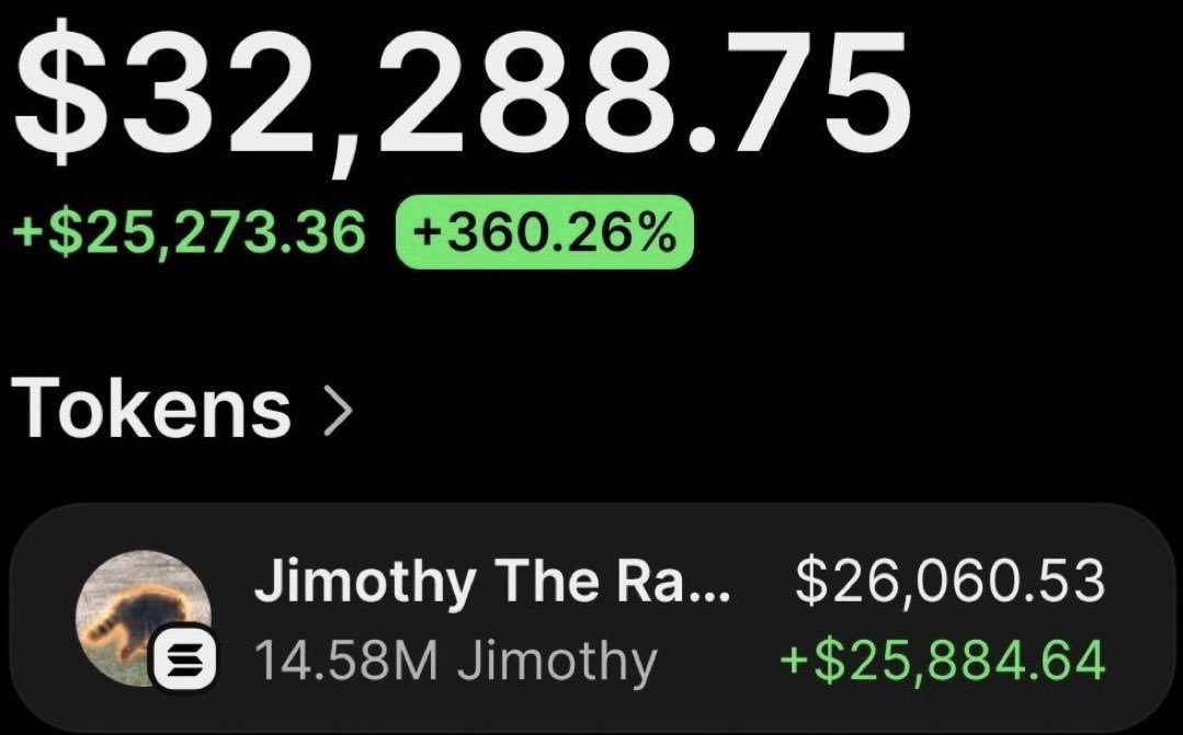 MemeGod8s's tweet photo. This guy didn't fade me and got retired from my call. $jimothy 

Invest $32,670 into $340,500 

Never saw that move coming.🫵

#memecoin #solana #trading https://t.co/6ZBesYiHZs