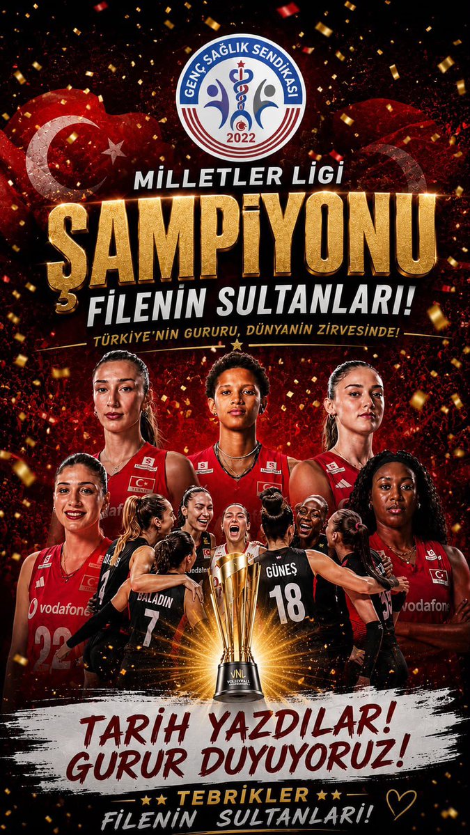 ahmetbckn's tweet photo. Hiçbir Başarı Tesadüf Değildir

Milletler Ligi finalinde Brezilya’yı mağlup ederek şampiyonluğa ulaşan A Milli Kadın Voleybol Takımımızı yürekten kutluyorum

Tebrikler Filenin Sultanları!
#bizimçocuklar  #FileninSultanları