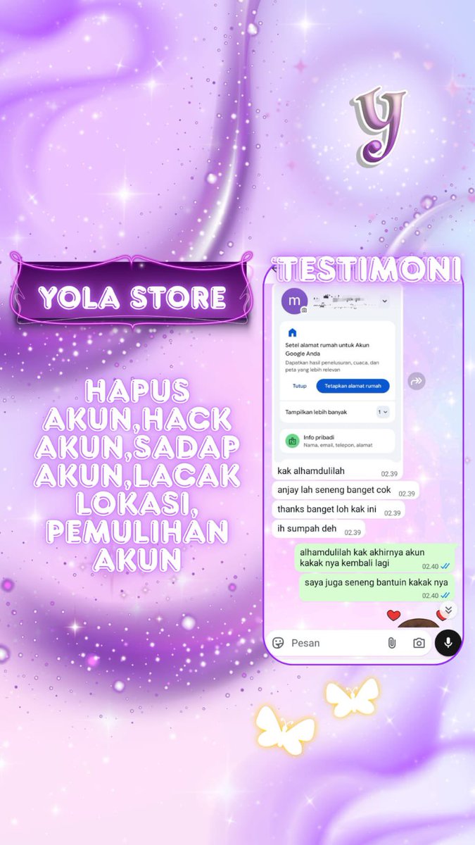 stuffanie_'s tweet photo. JASA PEMULIHAN AKUN | UNSUS UNSUSPEND &amp; HAPUS AKUN SOSMED

✅LUPA PASWORD/KE HACK
✅JASA SADAP WA/ LACAK LOKASI
✅JASA HAPUS AKUN
✅JASA HACK/PULIHKAN AKUN EMAIL,GMAIL,INSTAGRAM,TWITER, FB,TIKTOK,LINE.DLL

Fast respon whatsapp di bio
#zonauang https://t.co/i7SAYUTfDN