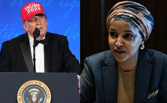 OccupyDemocrats's tweet photo. BREAKING: BOOM! Ilhan Omar issues a devastating clapback after Trump makes horrendously racist jokes about her at the White House Correspondents dinner!

Rep. Ilhan Omar fired back after President Donald Trump used his White House Correspondents' Dinner remarks to launch a racist attack on the Minnesota Democrat, declaring that she "ought to get the hell out of our country" and "shouldn't be here."

Omar responded within minutes on X.

"The idiot who runs our country says this but doesn't have the courage or evidence to come after me. This should tell you how low IQ he is. Trump is [the one] who needs to get the hell out of our country because he is destroying it and making us the laughing stock of the world."

Trump singled out the Somali-born Omar while criticizing Democrats, reviving a long-debunked conspiracy theory about her personal life before escalating into a direct attack on the congresswoman herself.

"It's becoming such a horrible and dangerous location that Ilhan Omar, one of my favorites, and her brother, are thinking about moving together, very much in love," Trump said.

He then mocked Omar over a verbal flub in recent speech before declaring, "I'm not surprised because she's a low IQ person, and she's also a very dishonest person, and she ought to get the hell out of our country. She shouldn't be here. She shouldn't be in our country."

The remarks drew no audible laughter from the audience. Instead, the ballroom fell quiet as several attendees visibly shifted in their seats with palpable tension before Trump continued.

Trump also claimed Omar was being investigated for fraud and criticized revisions to her reported net worth, though he offered no evidence for either allegation during his remarks.

The attack was one of several aimed at Trump's political opponents during a White House Correspondents' Dinner speech that frequently abandoned the event's traditional self-deprecating humor in favor of personal grievances and partisan attacks.

Omar's response quickly spread across social media as supporters condemned Trump's remarks and shared clips of the tense exchange from the ballroom.

Kudos to Rep. Omar for giving it back to Trump with such aplomb -- she's not afraid of him. Like and share this post if you agree.