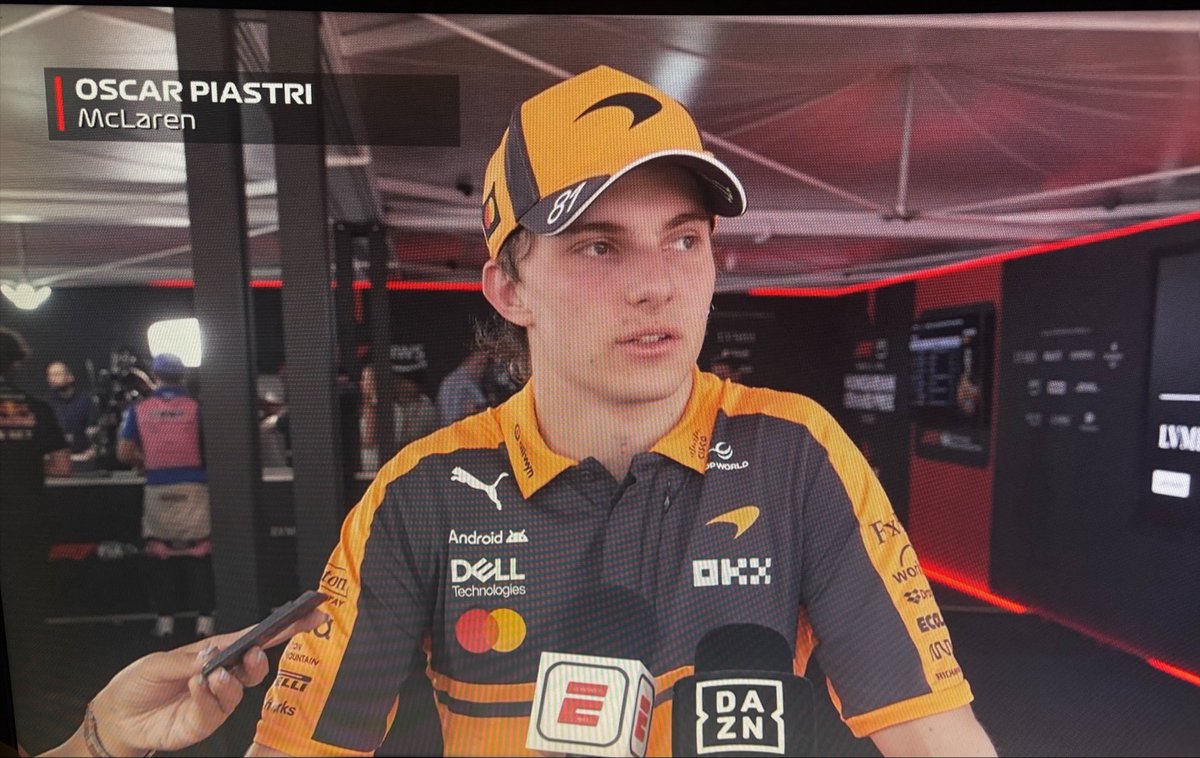McLarenF1_News's tweet photo. 🗣️ Oscar Piastri after the race:

“The strategy was okey. On the strategy side I get it. Clearly the pace on the tyre wasnt very good at all and then there was a guy who was blind out there which didnt help, that’s the first way I lost the chance to fight for the win. Then obviously I had no pace to try to fight back”

#HungarianGP 🇭🇺 [ via @DisneyPlus ]
