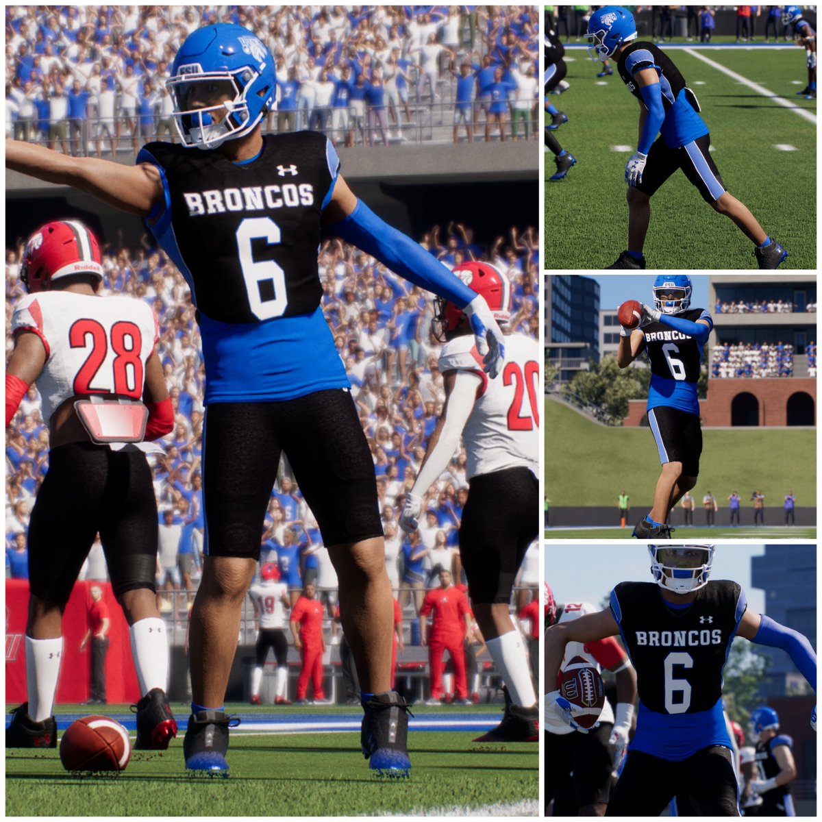 MarLu_Tha_Kang's tweet photo. Made my hometown Fayetteville State Broncos for College Football 27. 

Search TwoSixFinest for these and other HBCUs I created, as well as at my main account, MarLuThaKang 👍🏾 https://t.co/bxGpFy06mJ
