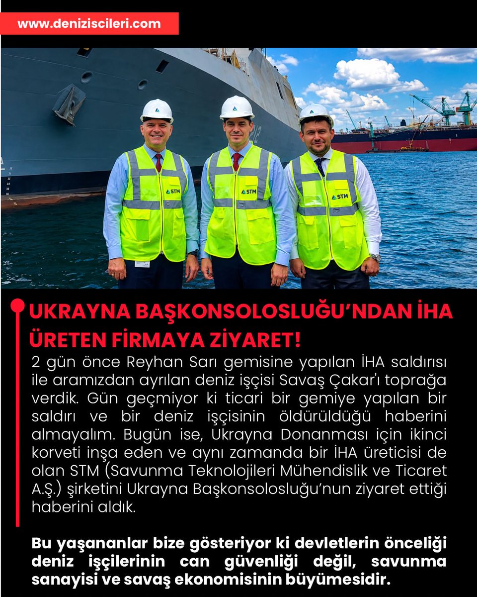 Deniziscileri's tweet photo. Bu yaşananlar bize gösteriyor ki devletlerin önceliği deniz işçilerinin can güvenliği değil, savunma sanayisi ve savaş ekonomisinin büyümesidir.
#GemilerdeÖlmekİstemiyoruz https://t.co/nVsmpRBHh2