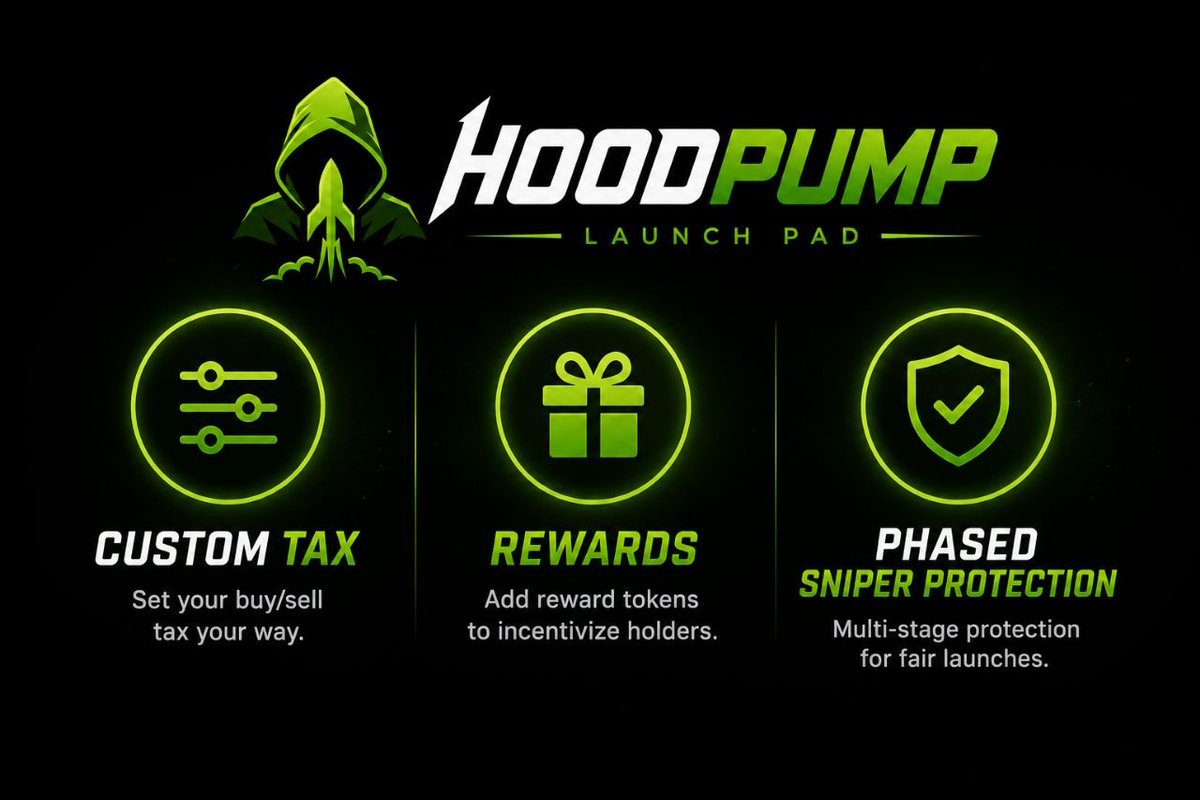 HoodPumps's tweet photo. With hoodpump you launch straight to dex. 
No bonding curves. Custom configs. 
FREE

https://t.co/fJTk73mW44

@RobinhoodCrypto @vladtenev @RobinhoodMemess https://t.co/OF1m85gIvG