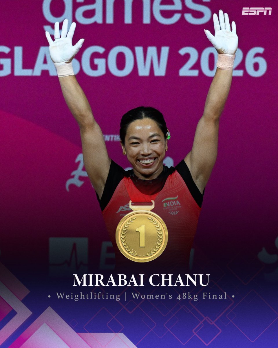 Meiteilica's tweet photo. The Queen of Commonwealth Games does a Gold hat trick in style. Proud of you, @mirabai_chanu! 🇮🇳💪 https://t.co/UWMjKFYbTE