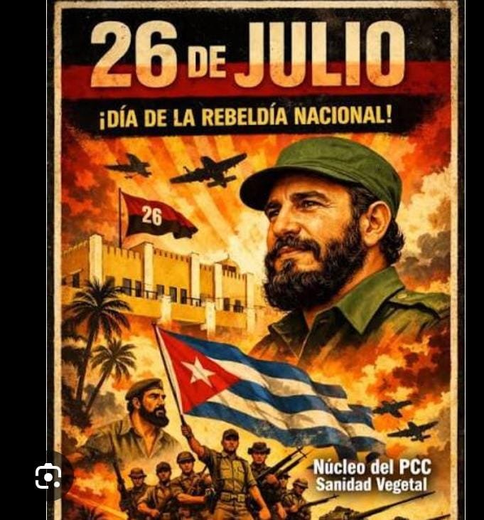 Yireisi3's tweet photo. Hoy nos unimos al júbilo por el #26DeJulio, reafirmando que nuestro compromiso es con la vida, con la salud del pueblo y con la resistencia inquebrantable de nuestra Patria. #MiMoncadaEsLaPatria ¡Seguimos en combate! 🇨🇺🩺
@BMC_TRUJILLO https://t.co/I3ITiRRauK