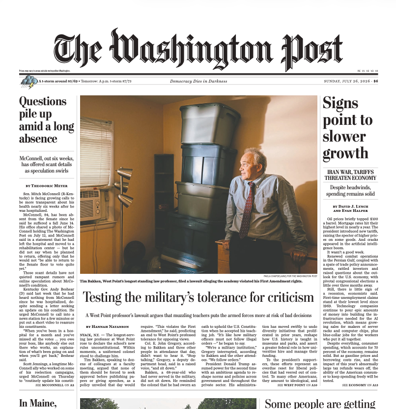 hannah_natanson's tweet photo. It's been hard to do my job this year. Being back reporting — and in print again — means more than I can say. Please spend some time with my story about a Trump administration crackdown on faculty speech at West Point, and one professor's lonely rebellion. https://t.co/ULTtHOZM9k https://t.co/AptPJXR35d